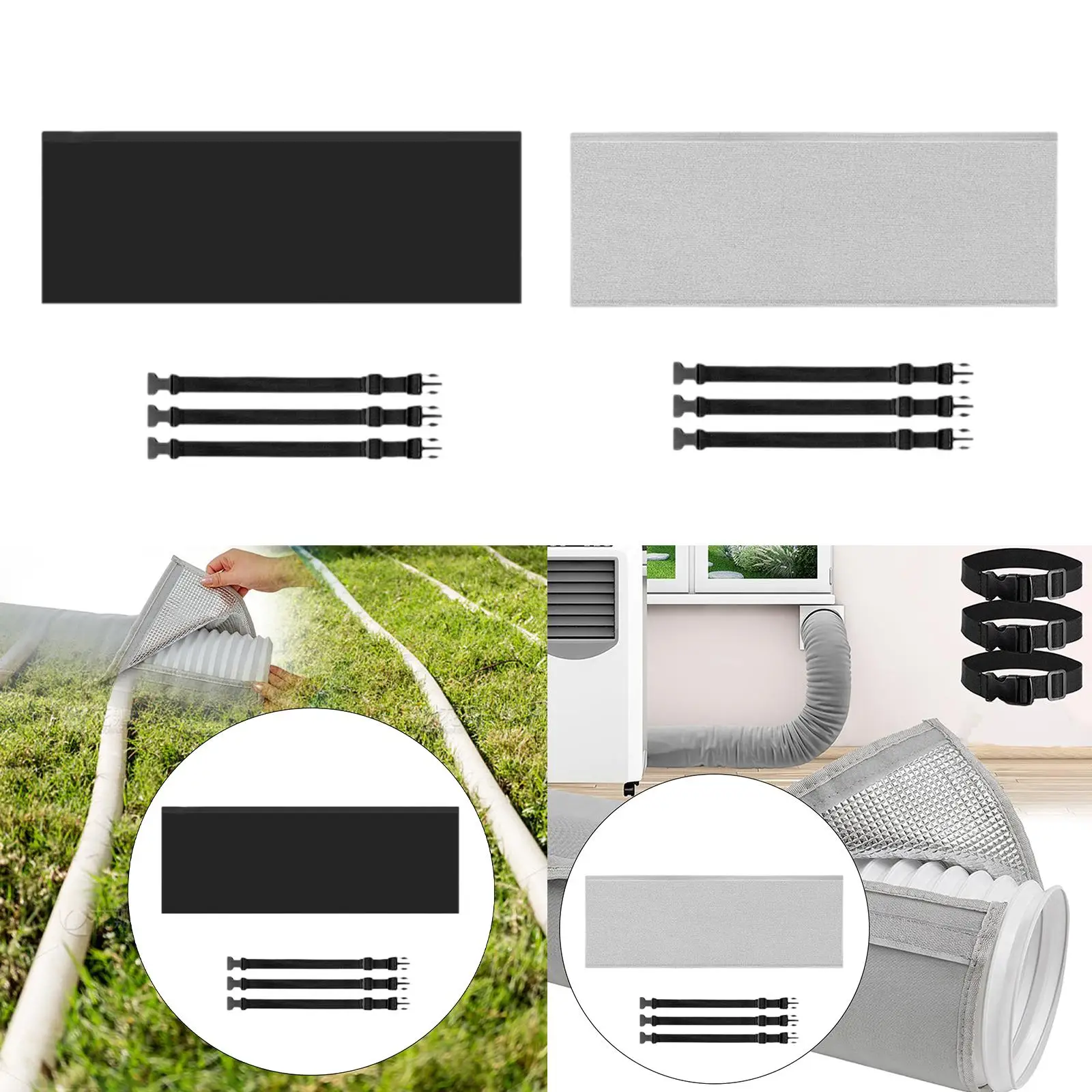 

Портативный изоляционный чехол для шланга с регулируемыми ремнями, подходит для выхлопных отверстий диаметром 5 и 5,9 дюймов.