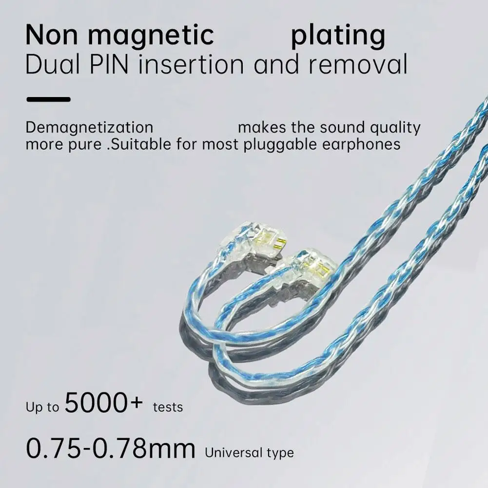 Substituição de auscultadores Cabo Adaptador, Prata Plated Wire Core, HiFi, 0.75DIY, ND D3, 2.5mm, 3.5mm, 4.4mm, 16 Strand