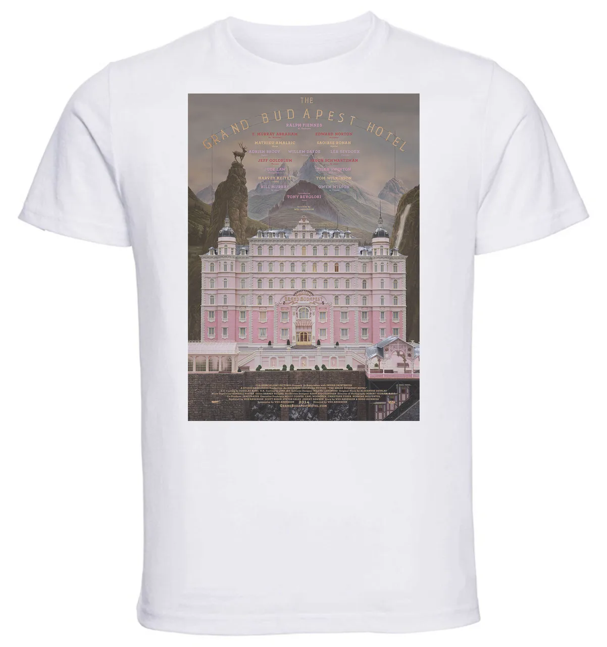 T-shirt Unisex White Playbill Film Grand Hotel Budapest