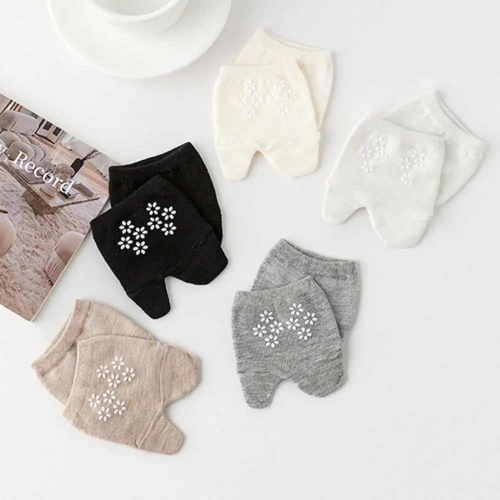 

5Pairs Fashion Flower Forefoot Socks Invisible Soft Half Feet Socks Cotton Hosiery Anti-slip Two Toe Socks Women