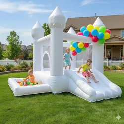 Customization Oxford 9x9x7ft White Bounce House With Ball Pit For Toddlers Inflatable Bouncy Castle Free Shipping To Door