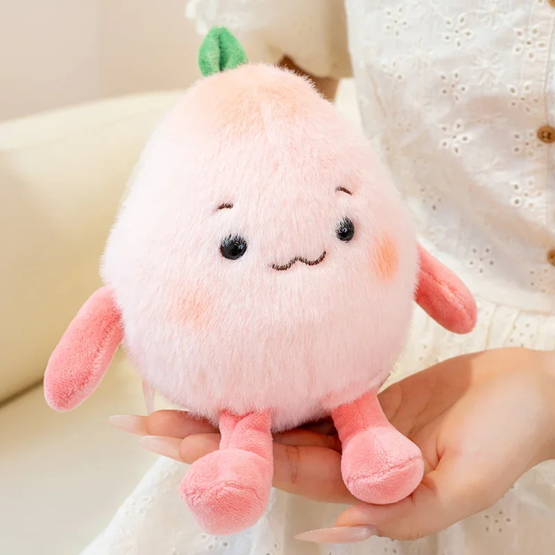 Smile Aroma Fruit Plush Toys Stuffed Persimmon Durian Hami Melon Peach Toys Mini Cute Office Desktop Companion Nice Gift