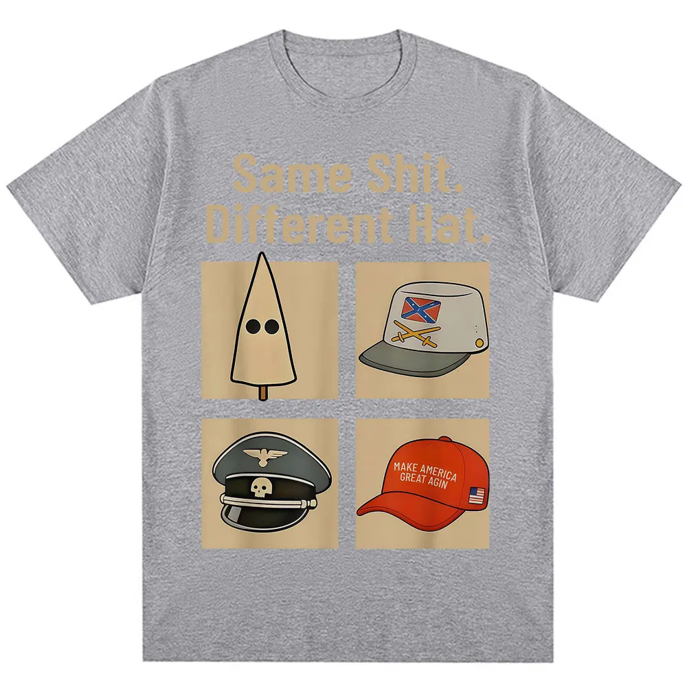 مضحك نفس القرف قبعة مختلفة ميمي الجرافيك تي شيرت الرجال النساء الفكاهة Vintage الجدة تي شيرت المتضخم 100% القطن عادية تي شيرت #4