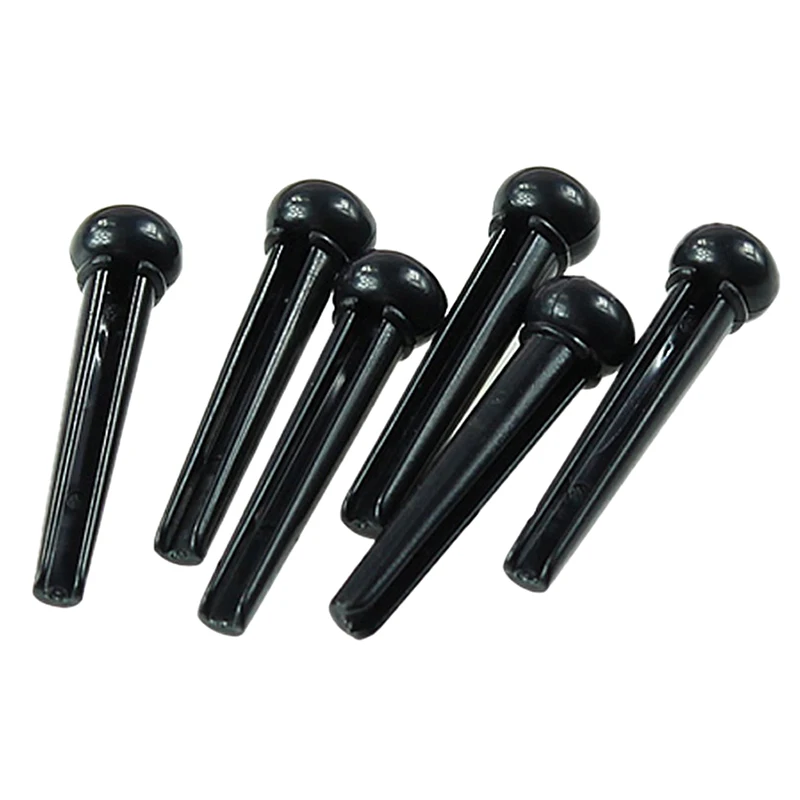 6 Pcs Guitar String Pegs Ebony Bridge Pins Taper Acoustic Guitar Accessories