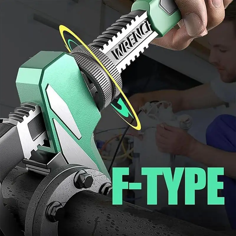 

Wide Jaw Adjustable Wrench F-Type Pipe Wrench Right-Angle F-Type Adjustable Wrench High Strength Plumbing Wrench Water Pipe