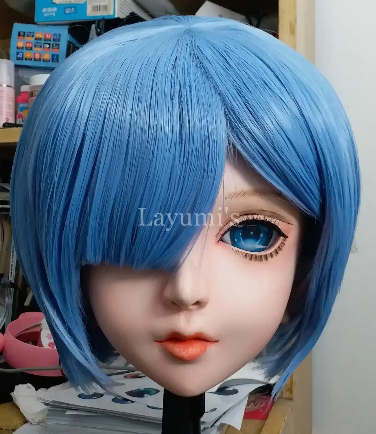 Máscara de Silicone Cabeça Cheia Artesanal, Máscara, Boneca Crossdresser, Desenhos Animados do Japão, Máscaras Cosplay Kigurumi, Anime Girl, Novo-29