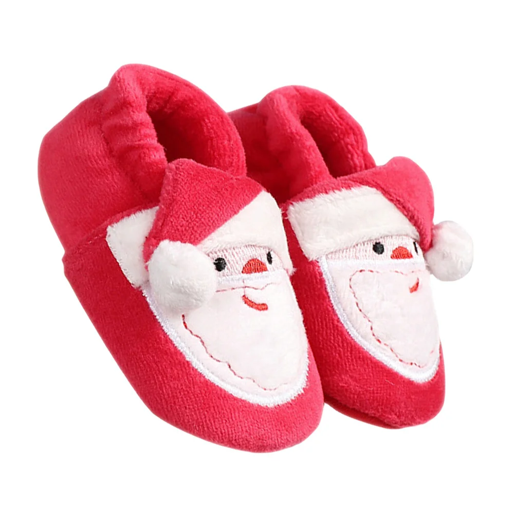 

1Pair Baby Winter Shoes Cotton Prewalker Toddler Christmas Floor Shoes Comfortable Breathable Adorable Walking Gift
