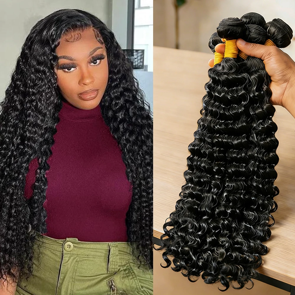 Pacotes de Cabelo Cacheado Profundo 3 Peças 26 Polegadas Cabelo Cacheado Birmanês Completo Cabelo Humano Real de Alta Densidade Extensão de Cabelo Cacheado Jerry Cru