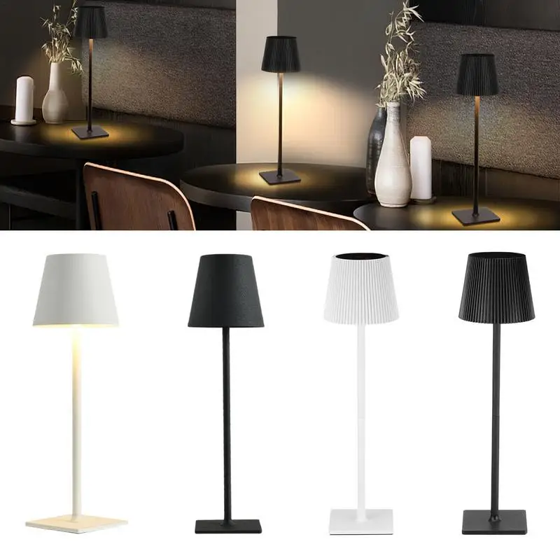 

Simple LED Table Lamp Three Colors Bedside Rechargeable Creative Ambient Light Bar Outdoor Decoration Touch Metal Night Light