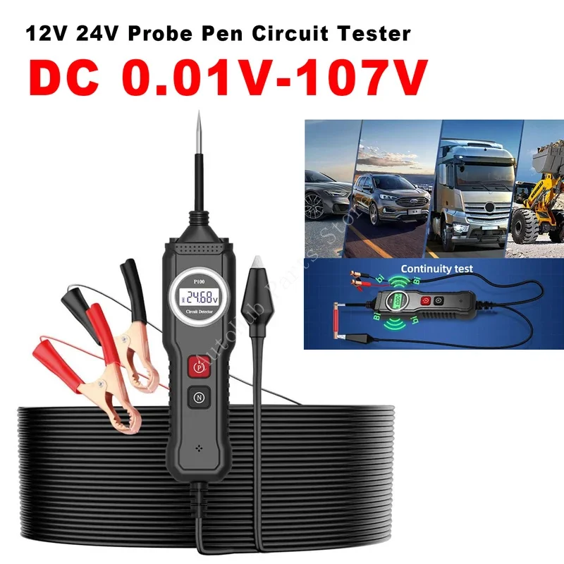 

Multi-function Intelligent Circuit Tester Automotive Electrical Circuit Resistance Diode System Tester LCD Display 0.01-107V
