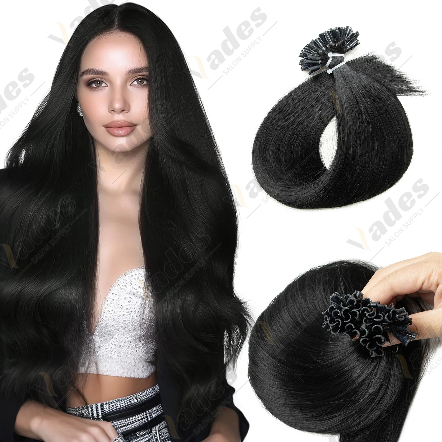 VEDES U تلميح وصلات شعر شعر طبيعي مفرود الكيراتين الطبيعي لحمات غير مرئية شعر ريمي للنساء 30 جرام/الحزمة 12 "14" 16 "20"