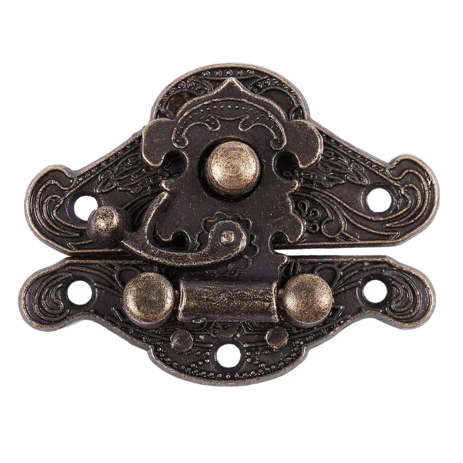 แผ่นกล่องเก็บเครื่องประดับไม้สลักตกแต่งสไตล์วินเทจแนวย้อนยุคกลอนล็อคหน้าอกขนาด: ขนาดเล็กพิเศษ