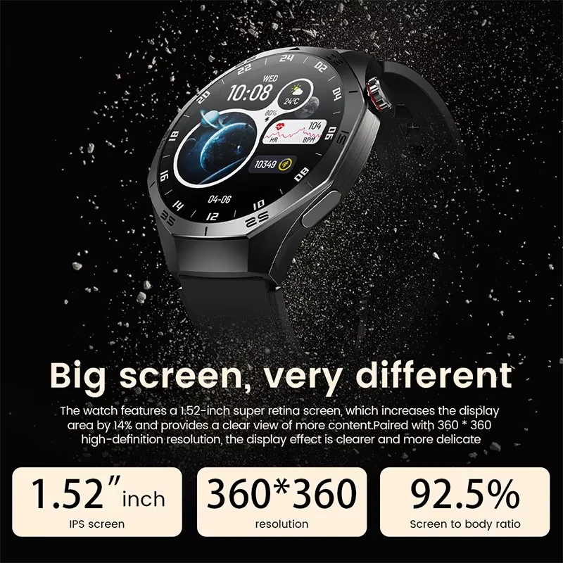 

2025 New GPS Sport watch NFC GT5 Smart Watch Men 360*360 HD AMOLED Screen Bluetooth Call Heart Rate Smartwatches for Android IOS