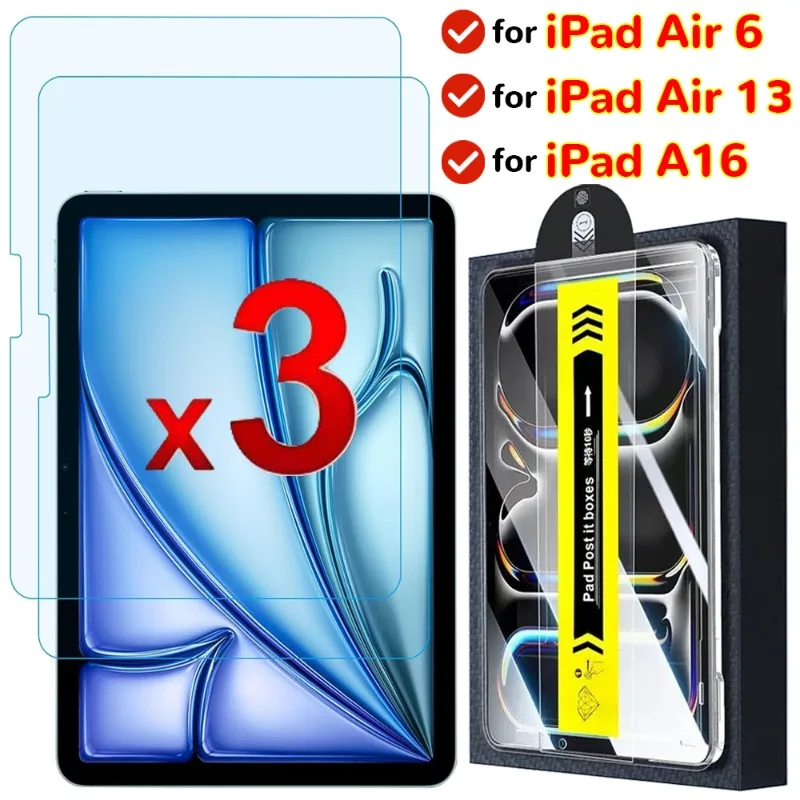 

1-3Pack Dust Free Installation Screen Protector for iPad Air 6 11 Inch 2025 9H Tempered Glass Coverage Bubble Free Self Aligning