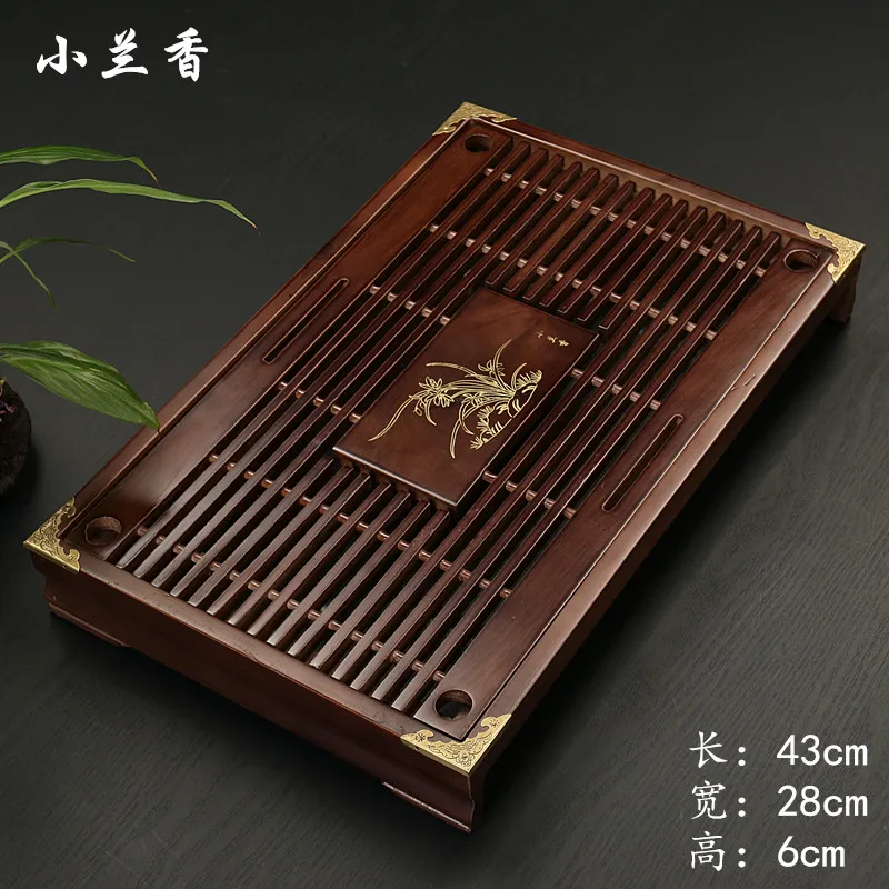 [GRANDNESS] Household Chinese Kung Fu Tea Tray Solid Wood Tea Tray Table Tea  43*28*6cm Kungfu Gongfu tea set