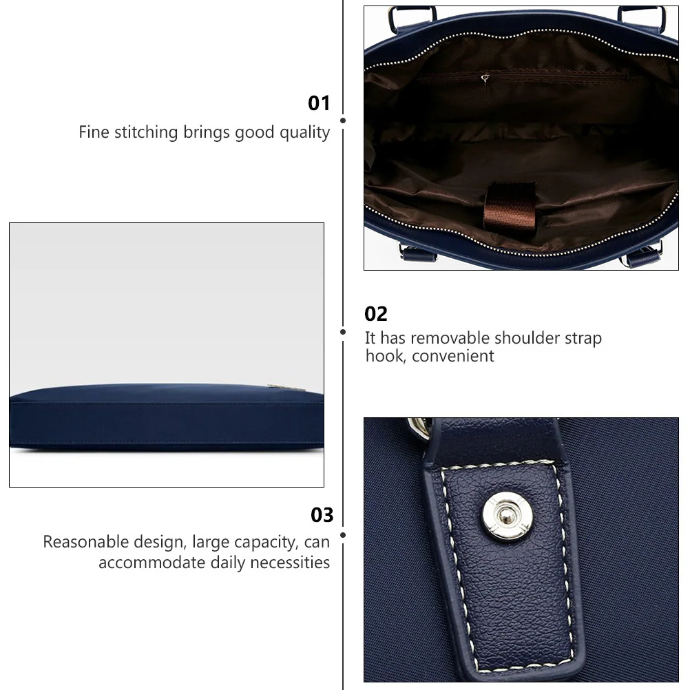 1 قطعة قماش أكسفورد مقاوم للماء حقيبة كمبيوتر محمول سعة كبيرة حقيبة أعمال للرجال حزام الكتف القابل للإزالة مقاومة للسرقة