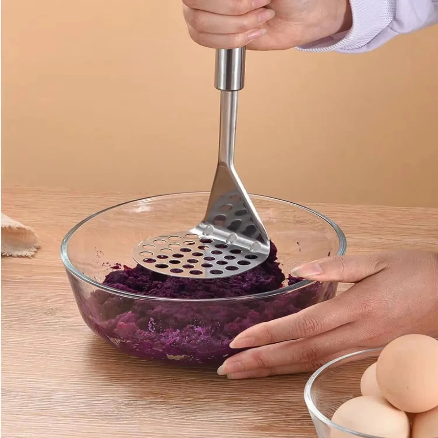 

1pc Stainless Steel Potato Mashers Ricers Masher Puree Purple Sweet Potata Pumpkin Grater Makers Tools Kitchen Acceesories