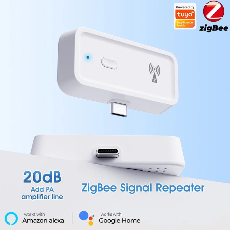 

Ретранслятор Tuya Zigbee, усилитель сигнала типа C, умный усилитель, расширитель диапазона, 20 дБ, используемый с концентратором шлюза ZigBee Smart Life