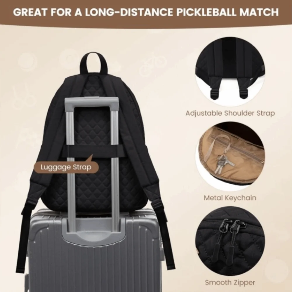 Large Capacity Tennis Crossbody Backpack Waterproof Zipper Closure Lightweight Sling Bag Multipurpose Organizer