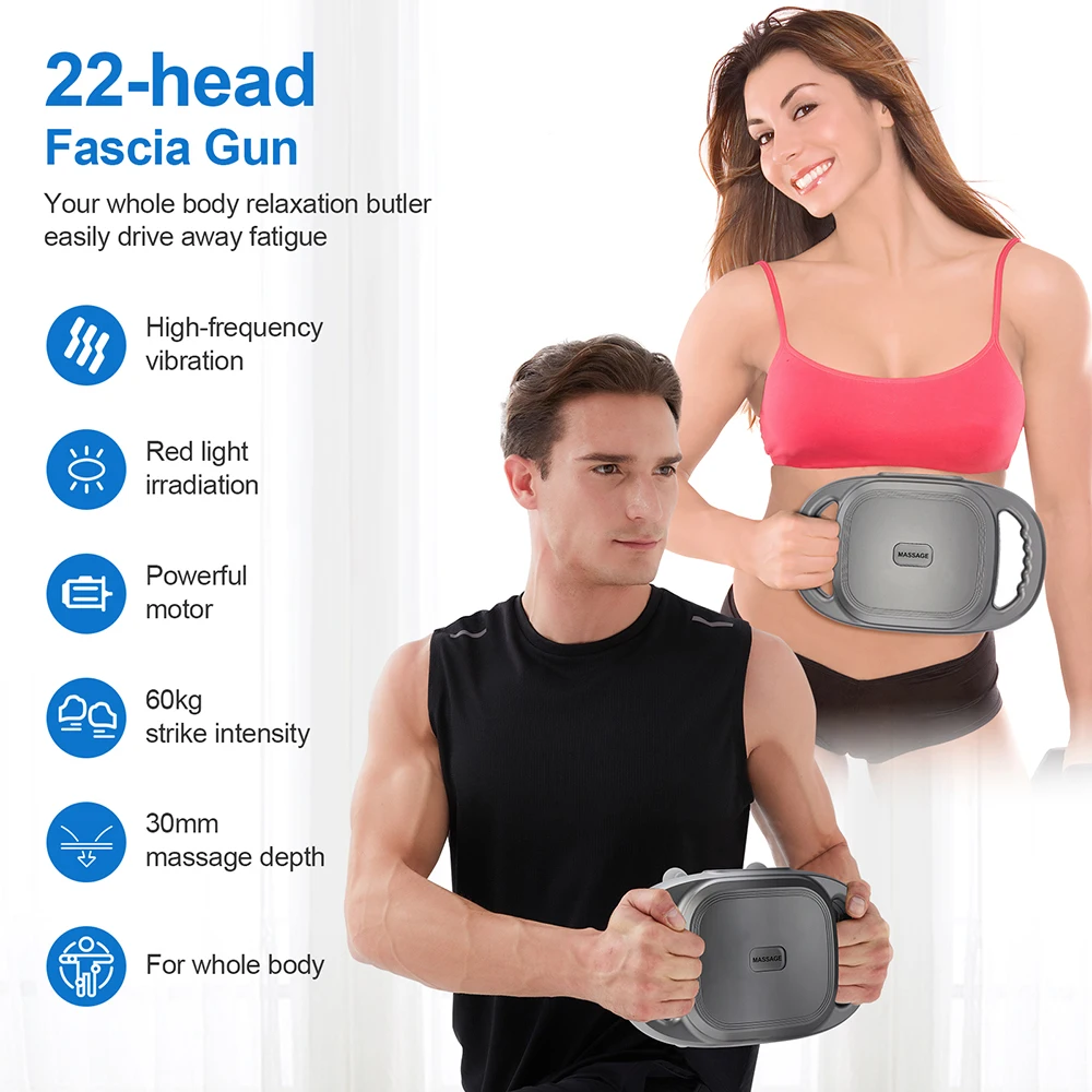 Scalp Massager Electric - 22 Başlıklı Fasya Tabancası Derin Doku
