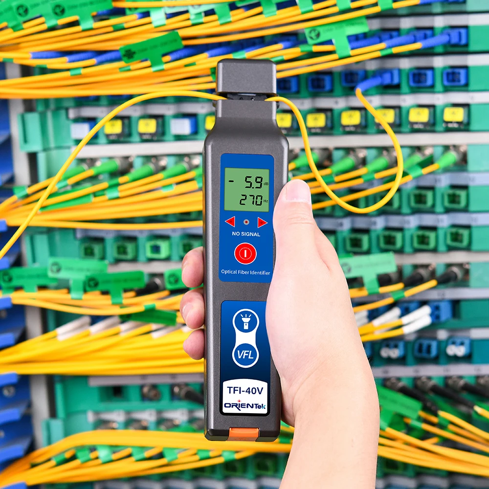 Orientek TFI-40V معرف الألياف الضوئية + VFL + ضوء LED، كاشف معرف الألياف الحية TFI-45 OFI، مقياس الطاقة الضوئية