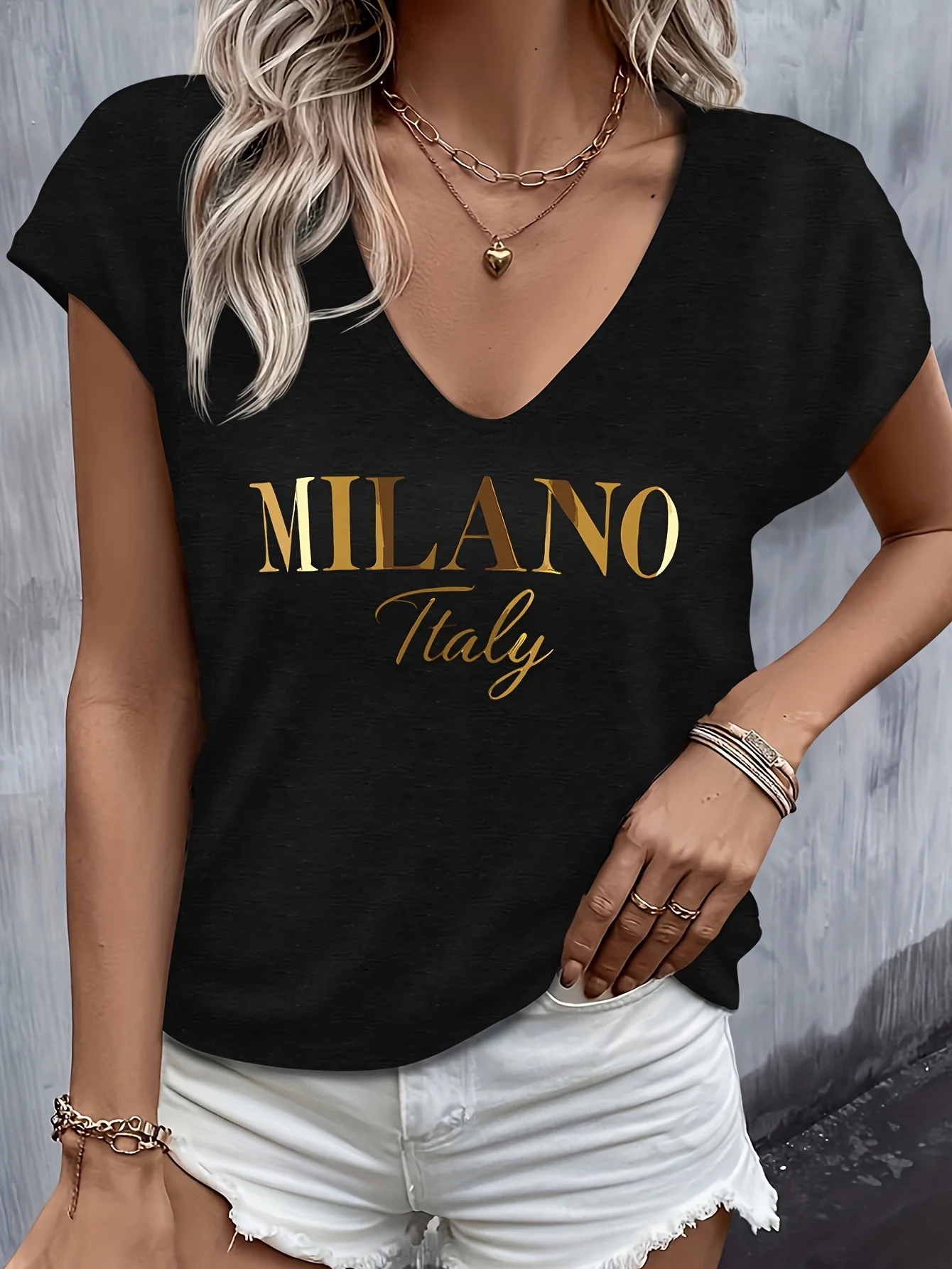 Summer women's short sleeved V-neck loose Modal T-shirt top short sleeved comfortable breathable T-shirt top image 5