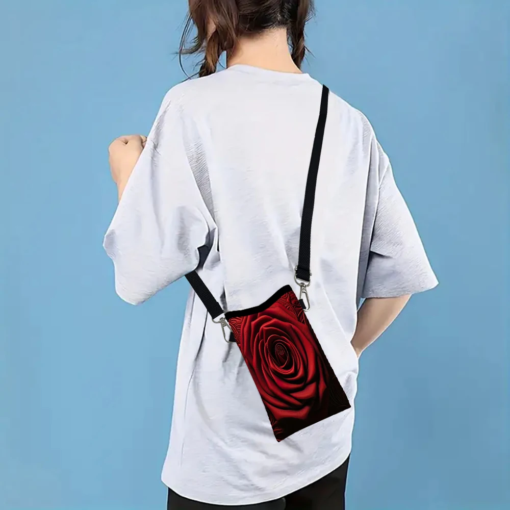 

Love Flowers Crossbody Bag Print Phone Wallet with Adjustable Shoulder Strap Unisex Design for Daily Use, Travel,Gift,Purse6.13