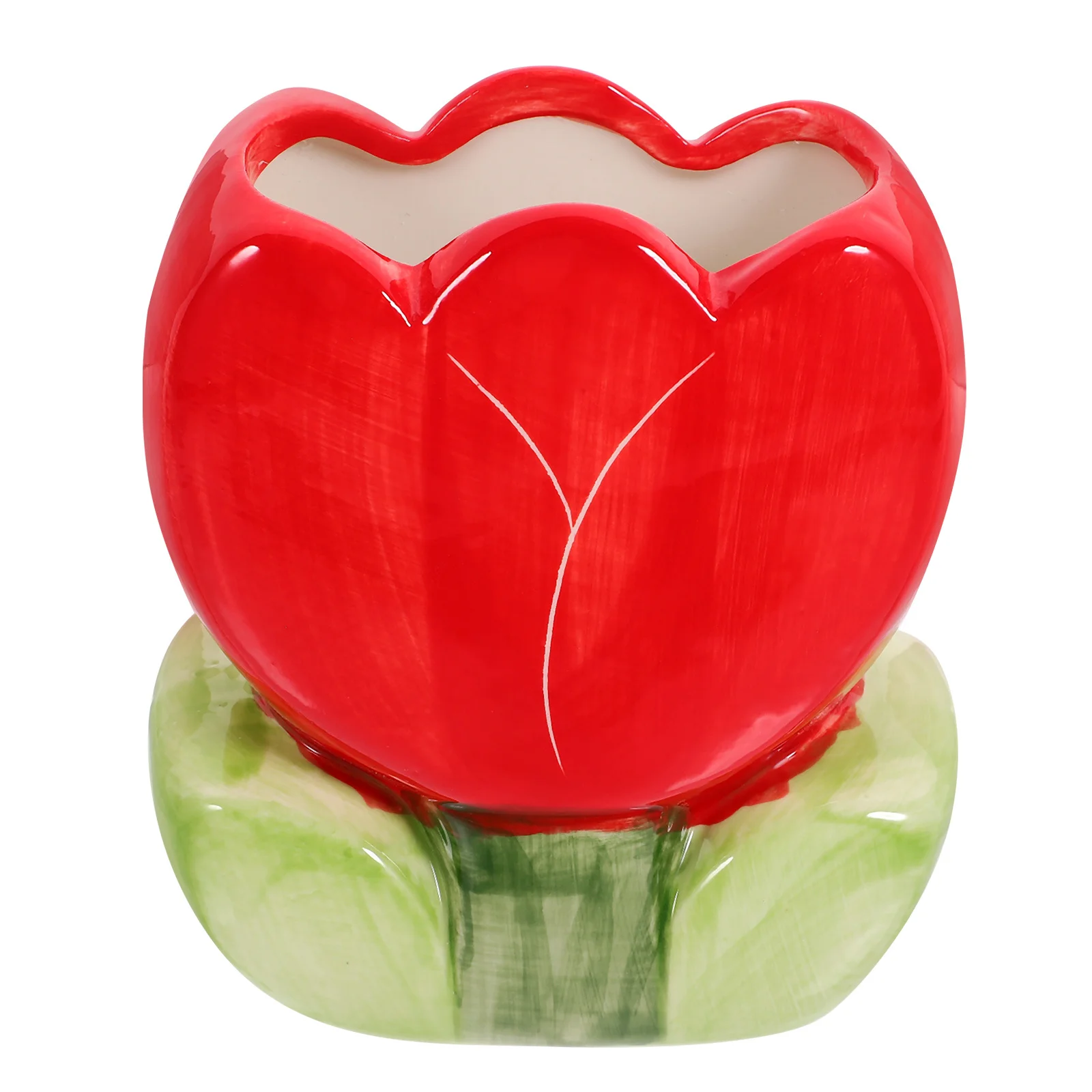 

Ceramic Flower Storage Pot Pen Holder Desk Organizer Makeup Brush Container Tabletop Pencil Holder Decorative Office