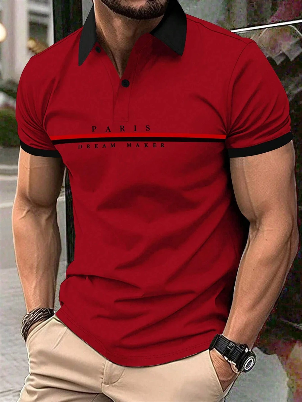 Letter Men\'s Summer Polo Shirt Breathable Golf Polo T-Shirt Sport Hiking Shirts Casual Work Short Sleeved Male Business Clothes