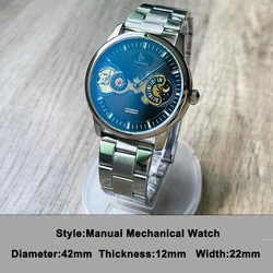 IK Colouring Mechanical Watches Man Luxury Hand Wind Skeleton Watch for Men Waterproof Stainless Steel Wristwatches