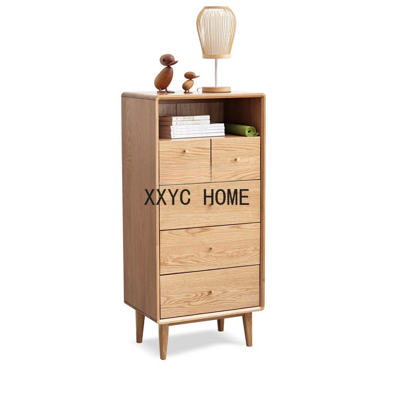 

Solid Wood Chest of Drawers Oak Multi-Functional Storage Cabinet Simple Modern Bedroom Storage