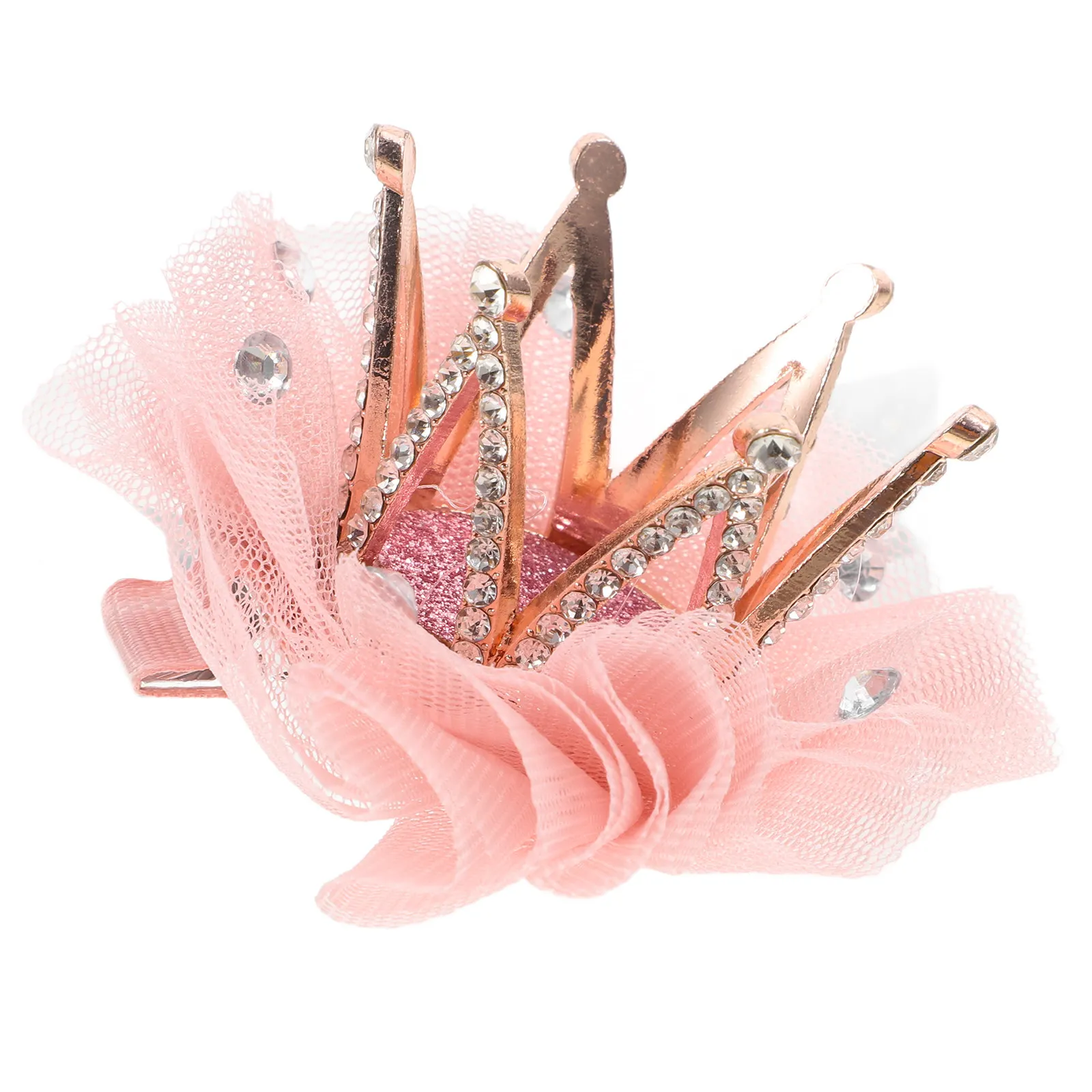 

1Pcs Crown Hair Clip Rhinestone Pink Hair Accessories Adorable Bobby Clips for Party School Bang Clip for