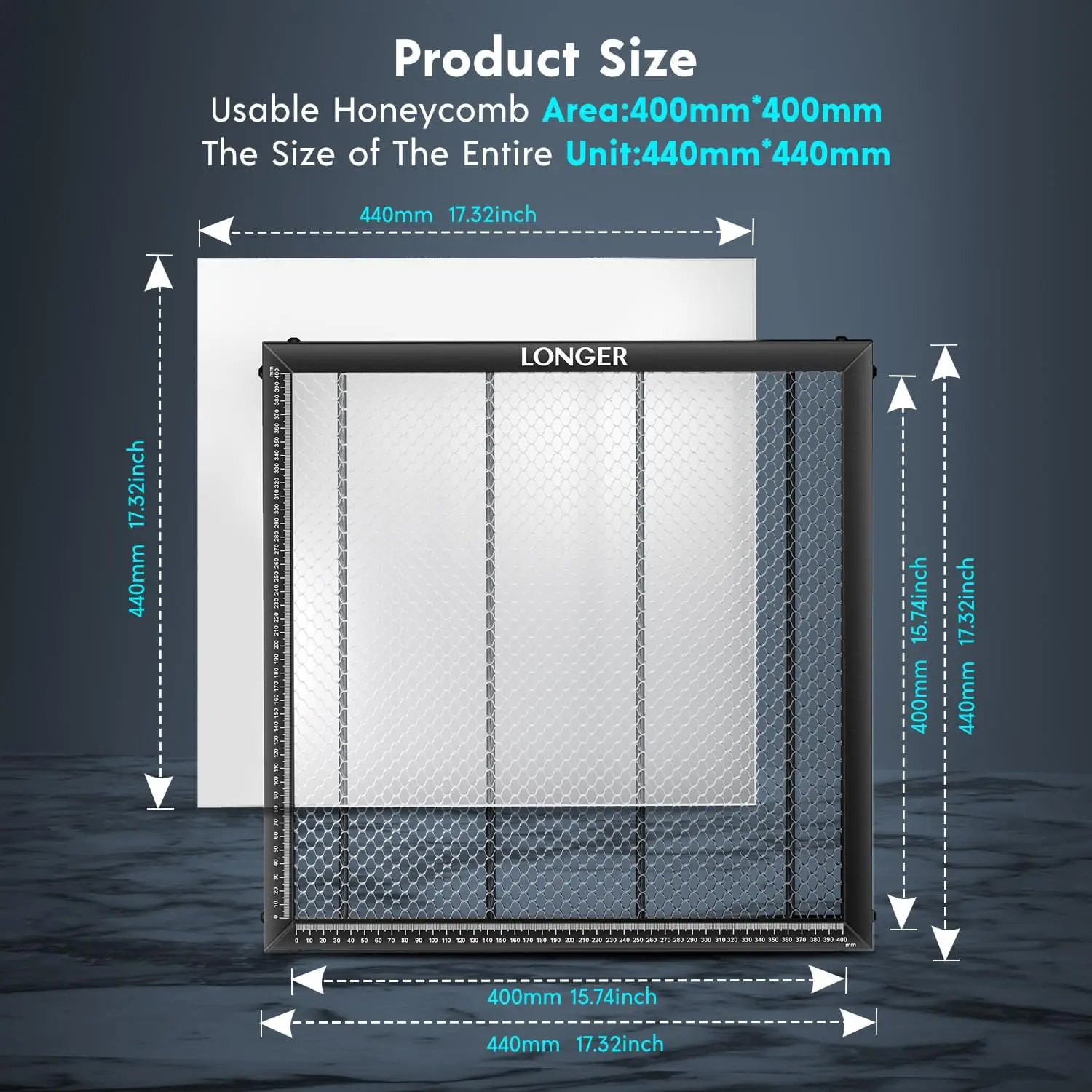 長いレーザー RAY5 10W レーザー彫刻機、エアポンプと 17.3 インチ x 17.3 インチのハニカム作業テーブル付き