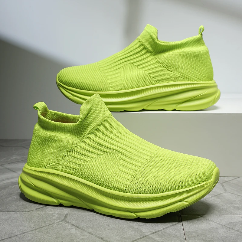 

Мужская спортивная обувь, дышащая повседневная обувь на мягкой подошве с сеткой, легкие и мягкие кроссовки, нескользящие теннисные туфли на толстой подошве для пар
