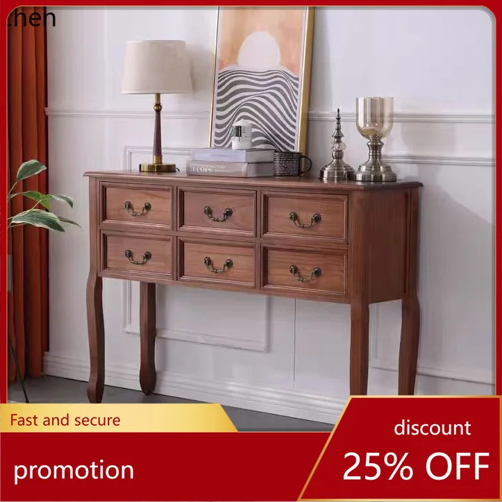 

CZ Simple Modern Art Multifunctional Vintage Storage Chest of Drawers Solid Wood