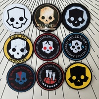 HellDiver Skull Morale Tactical Patch Hell Diver Printed Hook&Loop Patch on Clothes Military HellDiver2 Badge Armband Stickers