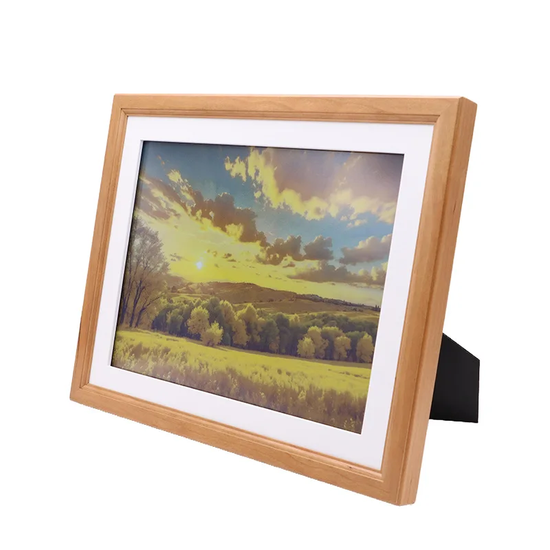 PW133_E6_V1 13.3inch High-Definition Digital Photo Frame Full-Color Cherry Wood Ink Screen Display WiFi Office