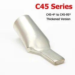 1-100pcs C45-4 6 10 16 25 35 50 70 95 Wire Connector Thickned Nose Copper Aluminum Terminals Battery Cable Lugs DZ47 Contact Pin