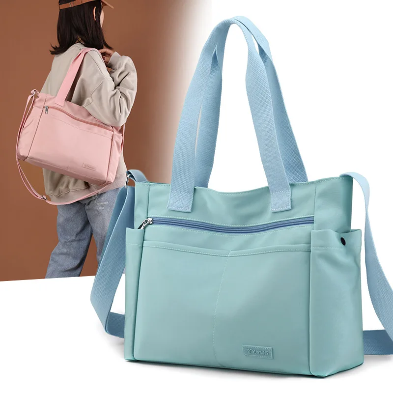 Waterproof Women Handbag Casual Large Capacity Shoulder Hobos Bag Nylon Lady Tote Luxury Top-handle Design Female Crossbody Bag