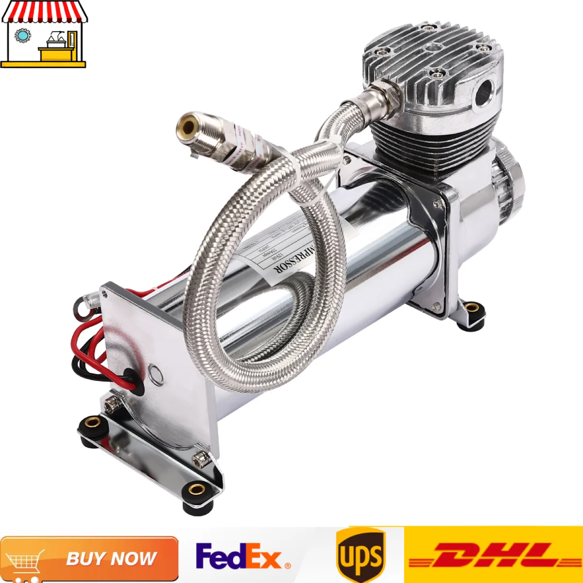 

12V Portable High-pressure Air Compressor with Gauge| 13.21gal/min Air Ride Suspension Compressor