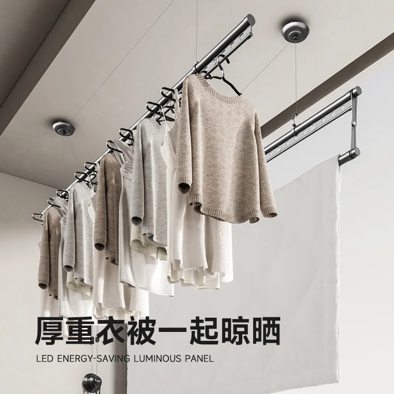 Handlift-Wäscheständer, Balkon, Haushalt, multifunktionaler Doppelstangen-Quiltständer