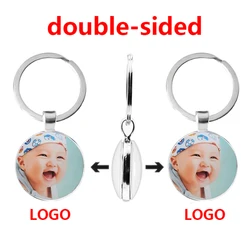 Double-Sided Personalized Pendant Baby'S Custom Keychain Photo Mom Dad Grandparents' Parents Love A Gift For Family Member
