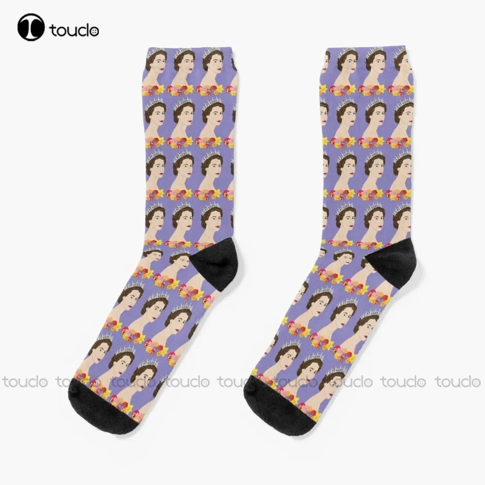 Queen Elizabeth Ii Socks Mens Funny Socks 360° Digital Print Custom Gift Christmas New Year Gift Unisex Adult Halloween New Art