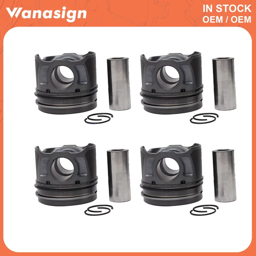 Engine 4pcs Pistons & Rings Kit 85.5mm Fit 2.2 T For Land Rover Jaguar Ford Peugeot Citroen 224DT 2.2T Diesel 06-19 LR022444