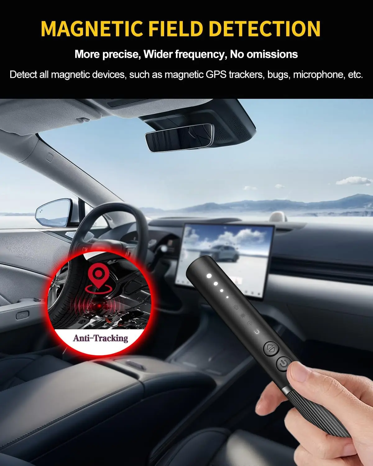 TINSOL Detektor Kamera Tersembunyi Perangkat Pelacak GPS Detektor Perangkat Mendengarkan Rekaman Detektor Kamera Bugging Tersembunyi Mobil Hotel