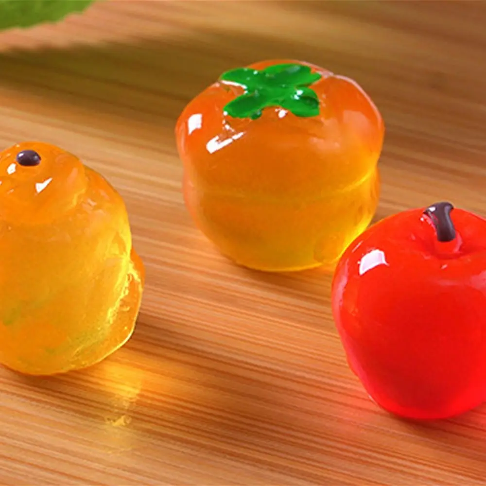 Cute Simulation Luminous Fruit Mini Realistic Artificial Fruits DIY Decor Handicrafts Fruit Figurines Miniatures