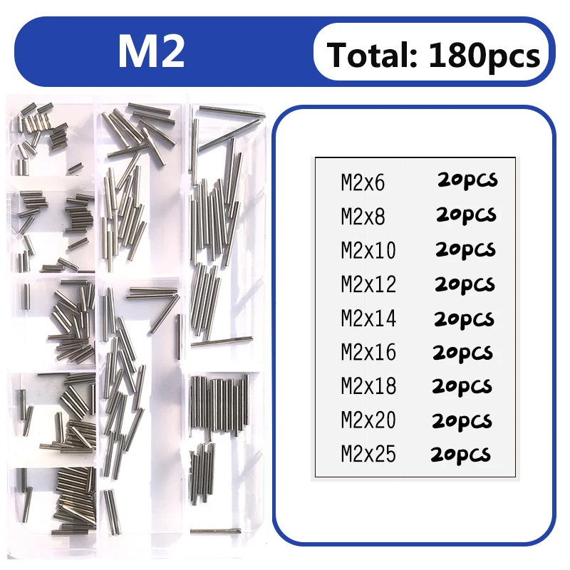 M1 M1,5 M2,5 M3 M4 M5 M6 M8 Zylinderstift Ortungsdübel-Set 304 Edelstahl Fester Sicherungsstift Wellenbefestigung Metall Vollstab – Detail 9