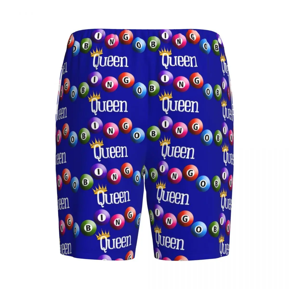 Custom Printed Men Bingo Queen Pajama Bottoms Paper Game Sleepwear Pjs Sleep Shorts with Pockets