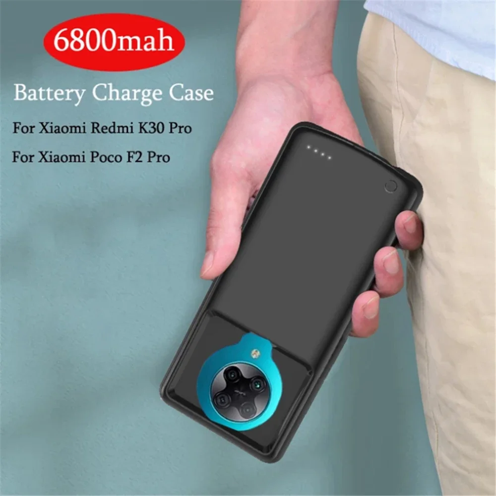 Powerbank Cover For Xiaomi Poco F2 Pro Battery Cases 6800mAh Portable Charger Power Bank Cover For Pocophone F2 Pro Power Case