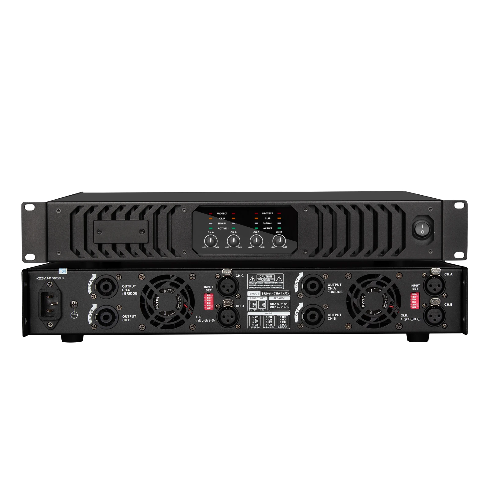 Professional Power Amplifier 2U 4 Channels 600W*4 For Outdoor Stage Conference Concert Church High Power Audio Sound System
